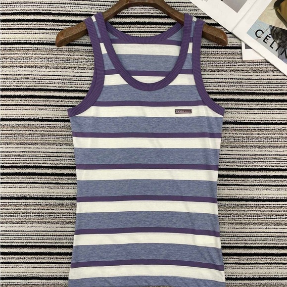 Meet the Posher Tops - Prada striped knitted vest